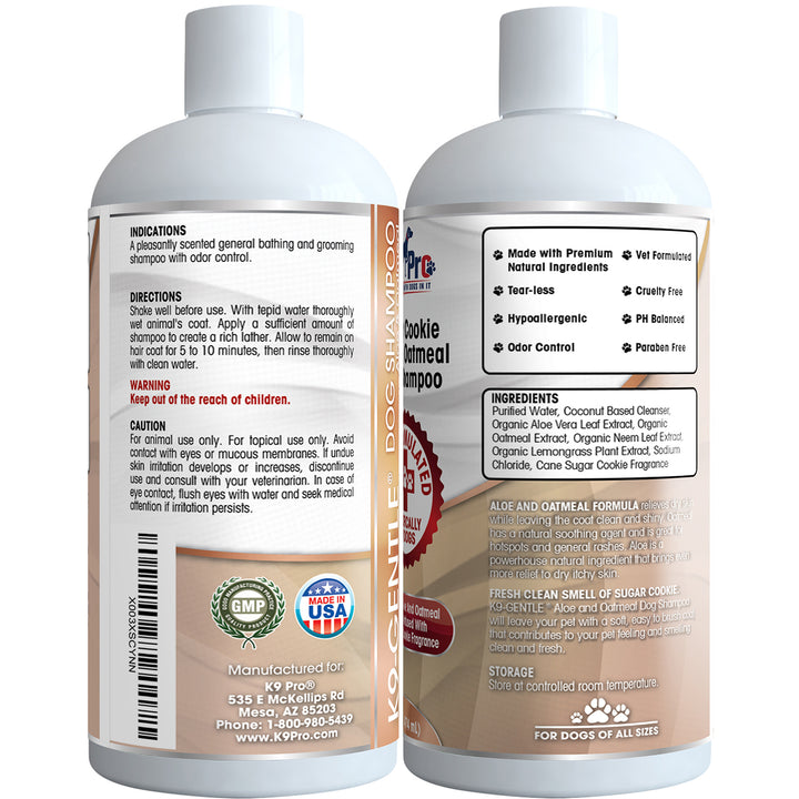 Dog Shampoo for Allergies and Itching - Sugar Cookie Scent with Soothing Aloe and Oatmeal for Smelly Dogs with Itchy Sensitive Skin - Hypoallergenic Anti Itch Deshedding Shampoo and Conditioner - k9pro-store