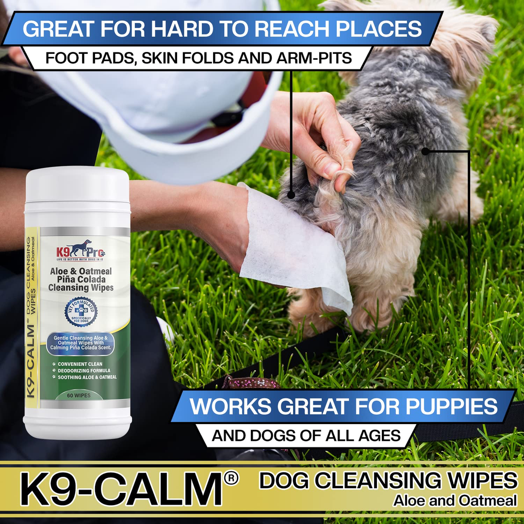 Aloe & Oatmeal Piña Colada Cleaning Wipes for Dogs 2 pack - k9pro-store