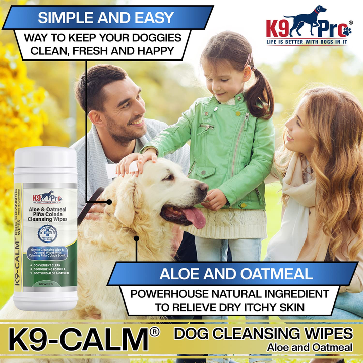 Aloe & Oatmeal Piña Colada Cleaning Wipes for Dogs 2 pack - k9pro-store